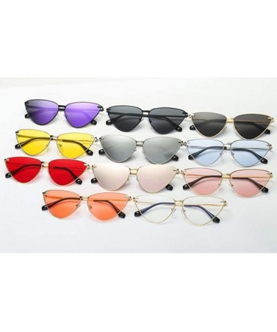 Trendy Tinted Color Vintage Sun glasses Women Drop Shaped Ocean Cat Eye Sunglasses - Silver-mercury - CN18U3XTN8R $9.82 Cat Eye