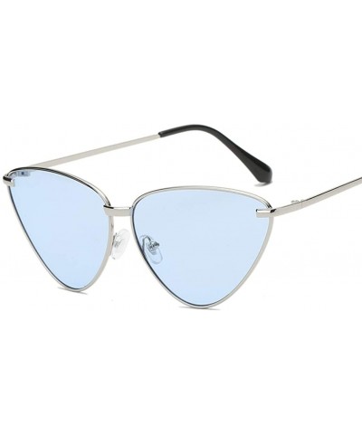 Trendy Tinted Color Vintage Sun glasses Women Drop Shaped Ocean Cat Eye Sunglasses - Silver-mercury - CN18U3XTN8R $9.82 Cat Eye