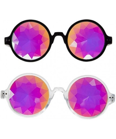 Kaleidoscope Glasses Rainbow Prism Sunglasses Goggles Cosplay Party - Black+white - CH18SZZIWIZ $12.97 Round