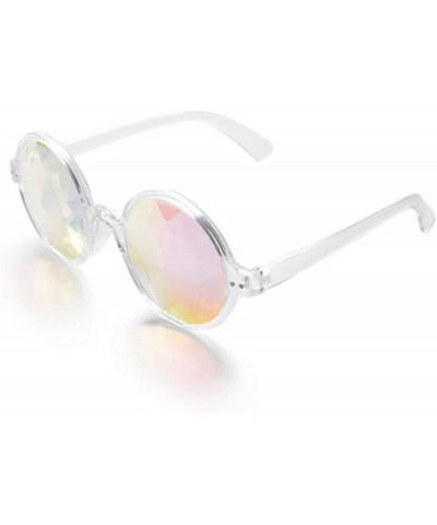 Kaleidoscope Glasses Rainbow Prism Sunglasses Goggles Cosplay Party - Black+white - CH18SZZIWIZ $12.97 Round