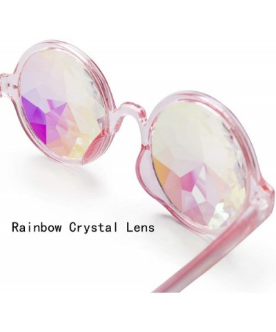 Kaleidoscope Glasses Rainbow Prism Sunglasses Goggles Cosplay Party - Black+white - CH18SZZIWIZ $12.97 Round