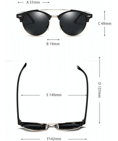 Custom Made Myopia Polarized Sunglasses Lady Double beam round Sun Glasses Male Goggles - CM18SLIUYSO $34.36 Round