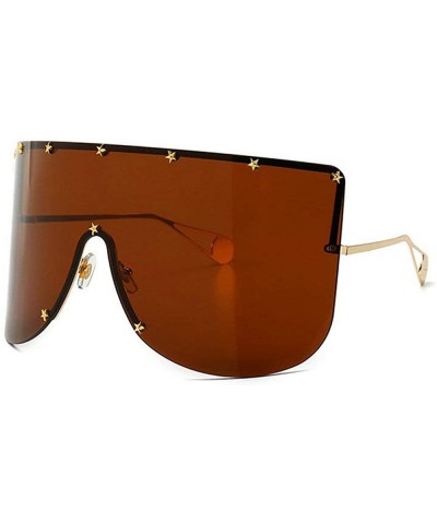 Vintage Sunglasses Oversized Windproof Glasses - Tea - C718QIYDZ78 $14.19 Shield
