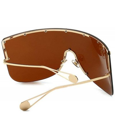 Vintage Sunglasses Oversized Windproof Glasses - Tea - C718QIYDZ78 $14.19 Shield