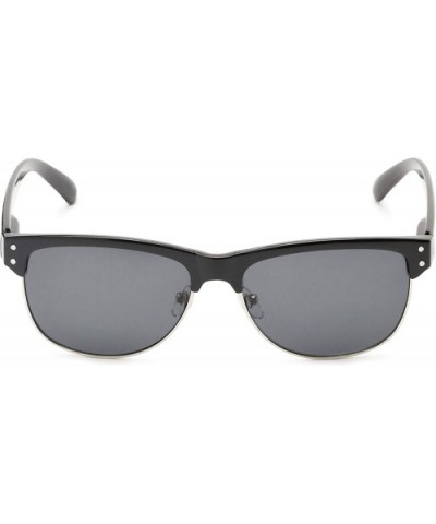 Sunglass Warehouse Folsom- Plastic Browline Men's & Women's Full Frame Sunglasses - Black Frame With Grey Lenses - CH12O2AQCZ...