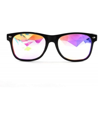 Kaleidoscope Glasses Eyewear Rainbow Rave Prism Diffraction Crystal Lens Sunglasses Goggles - Black - CF196EZ788T $4.88 Goggle