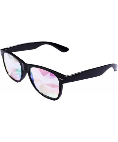 Kaleidoscope Glasses Eyewear Rainbow Rave Prism Diffraction Crystal Lens Sunglasses Goggles - Black - CF196EZ788T $4.88 Goggle