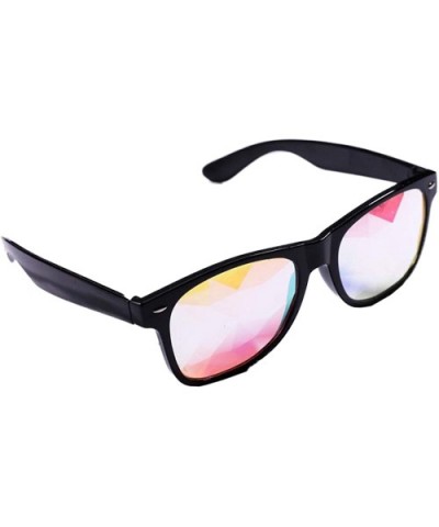 Kaleidoscope Glasses Eyewear Rainbow Rave Prism Diffraction Crystal Lens Sunglasses Goggles - Black - CF196EZ788T $4.88 Goggle