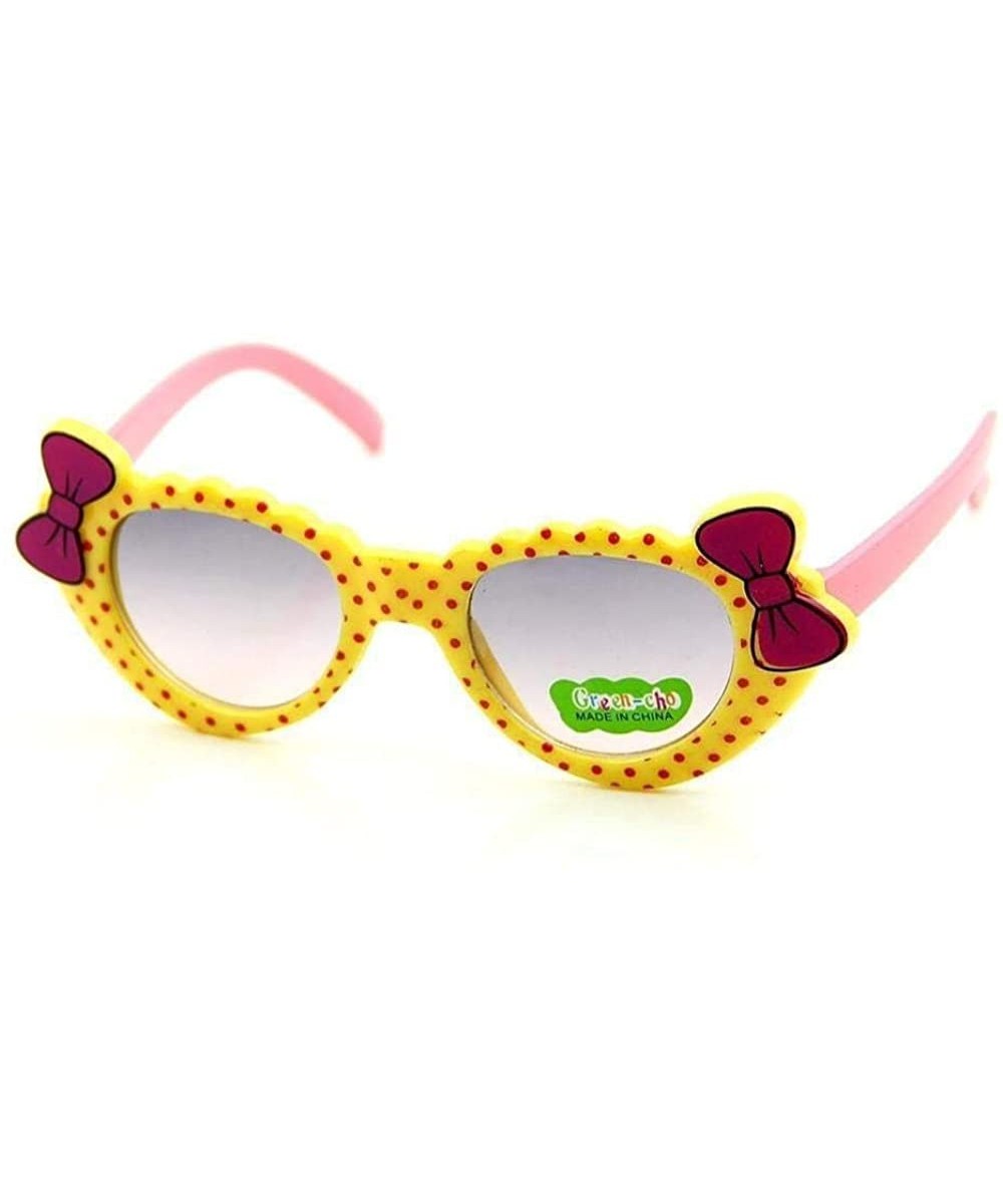 2019 Fashion Boys Girls Heart Mirror Children Sunglasses Summer UV400 Blue - Yellow - CS18Y2NC5E4 $6.33 Aviator