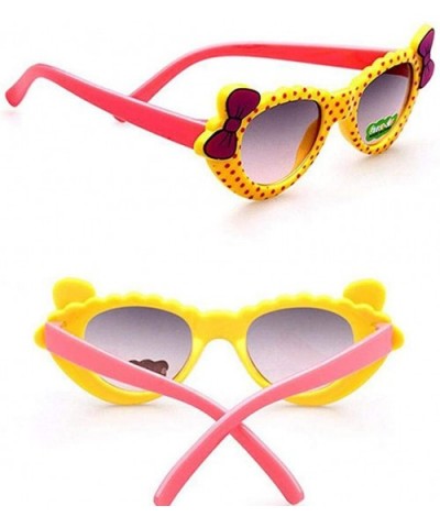 2019 Fashion Boys Girls Heart Mirror Children Sunglasses Summer UV400 Blue - Yellow - CS18Y2NC5E4 $6.33 Aviator