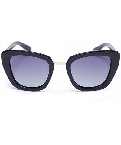 Retro classic UV400 oversized classic Polarized sunglasses for womens - Black - CL12FMY4OY3 $10.23 Goggle