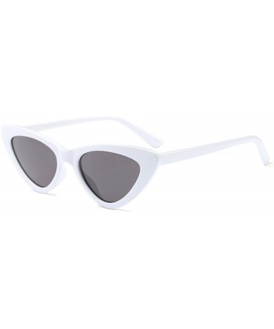 Hot Queen Sunglasses Retro Women's Cat UV400 Protection - White-black - CK1888IIW7S $9.99 Round