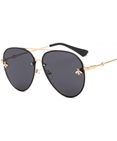 Pilot Brand Desidn Sunglasses For Women Sun Glasses Little Bee Decoration Eyewear Pink Gradient Lenses UV400 - CX18RN6ITZZ $1...