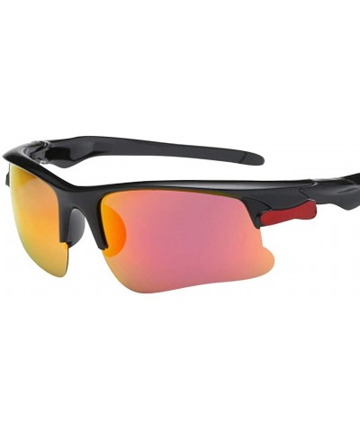 Polarized Protection Sunglasses Semi rimless Rectangle - Purple-red-blue-beige-yellow - C51902Y6WDH $9.46 Oval