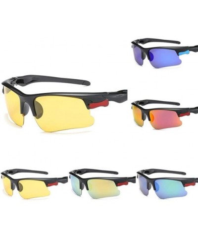 Polarized Protection Sunglasses Semi rimless Rectangle - Purple-red-blue-beige-yellow - C51902Y6WDH $9.46 Oval