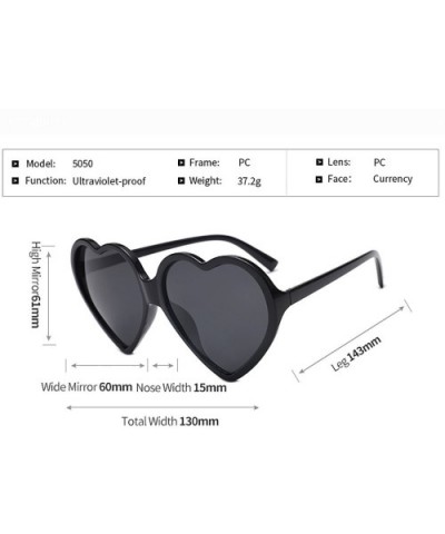 Heart Shaped Oversized Sunglasses Integrated - Black - CU18OZQUOEI $5.66 Oversized