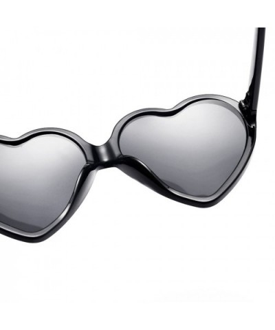 Heart Shaped Oversized Sunglasses Integrated - Black - CU18OZQUOEI $5.66 Oversized