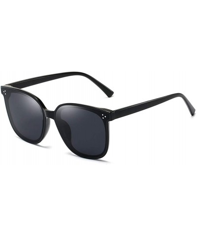 Unisex Sunglasses Retro Black Grey Drive Holiday Oval Non-Polarized UV400 - Black Grey - C818R5TC7NK $6.95 Oval