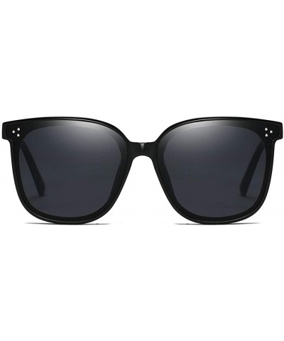 Unisex Sunglasses Retro Black Grey Drive Holiday Oval Non-Polarized UV400 - Black Grey - C818R5TC7NK $6.95 Oval