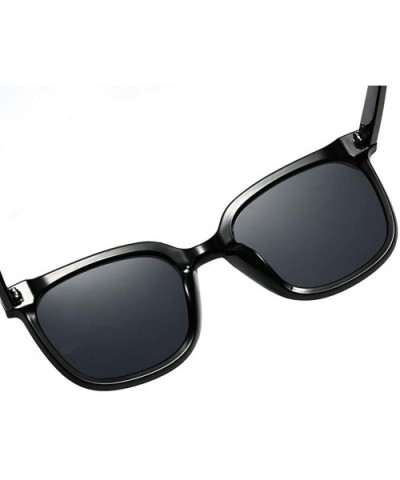 Unisex Sunglasses Retro Black Grey Drive Holiday Oval Non-Polarized UV400 - Black Grey - C818R5TC7NK $6.95 Oval