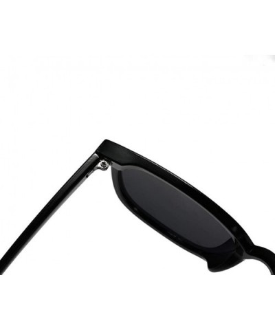 Unisex Sunglasses Retro Black Grey Drive Holiday Oval Non-Polarized UV400 - Black Grey - C818R5TC7NK $6.95 Oval