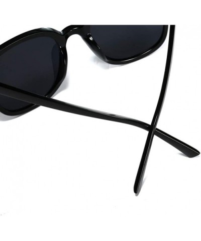 Unisex Sunglasses Retro Black Grey Drive Holiday Oval Non-Polarized UV400 - Black Grey - C818R5TC7NK $6.95 Oval