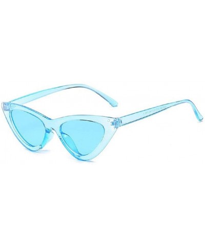Cute Sexy Retro Cateye Sunglasses for Women Clout Goggles Candy Colors - Clear Bule - CX18SIDU2R7 $7.39 Goggle