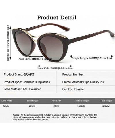 Cat-Eye Shades Classic Polarized Sunglasses Ultra Thin 100% UV Protection 400 for Women & Girls - Brown - CA18WLK6Y66 $6.35 C...