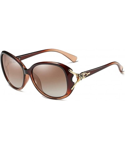 Women Cat Eye Sunglasses-Polarized Shade Glasses-Vintage Fox Decor Metal Frame - D - CP1905XRQMU $22.70 Rimless