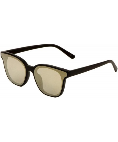 Flat Lens Cat Eye Thick Plastic Frame Sunglasses - Bronze - CO197A5COK0 $10.81 Cat Eye