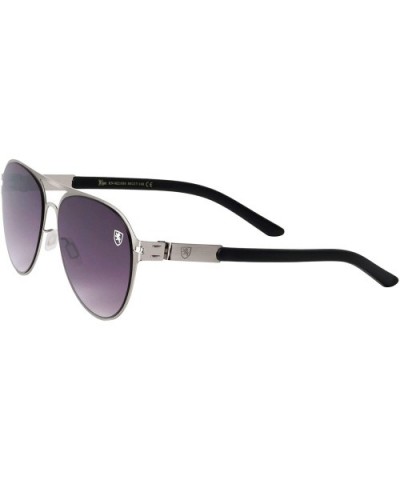 Drifter Flat Thin Frame Round Aviator Sunglasses - Smoke Silver - C6199LX9S9A $27.03 Aviator