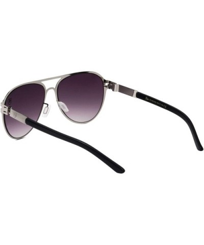 Drifter Flat Thin Frame Round Aviator Sunglasses - Smoke Silver - C6199LX9S9A $27.03 Aviator