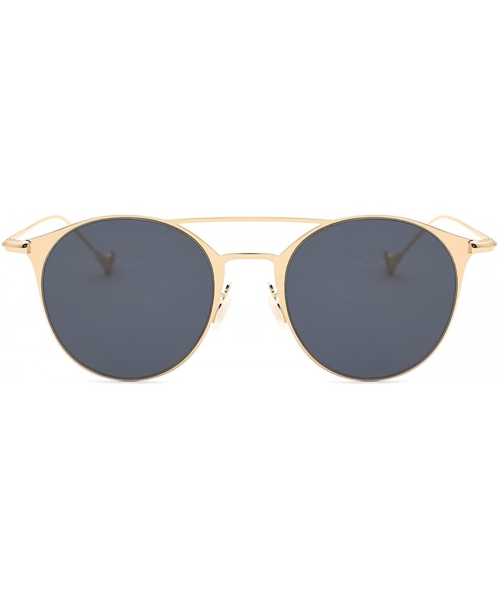 Men Women Timeless Metal Top Bar Round Sunglasses - A - CQ1832HN9WS $10.93 Sport