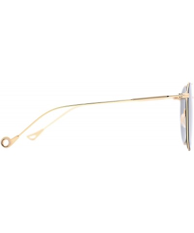 Men Women Timeless Metal Top Bar Round Sunglasses - A - CQ1832HN9WS $10.93 Sport