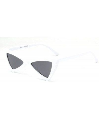Cromilo Retro Vintage Cat Eye Sunglasses for Women Small Triangle Clout Goggles - White - CO18CUW84EW $10.84 Oversized