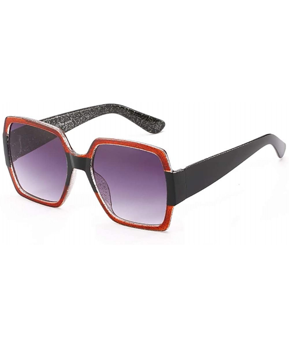 Owersized Square Sunglasses-Women Gradient Shade Glasses-Polarized Eyewear - E - CW190EEUQEX $20.55 Goggle