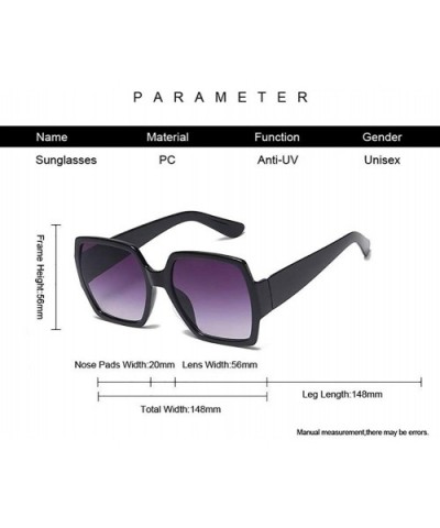 Owersized Square Sunglasses-Women Gradient Shade Glasses-Polarized Eyewear - E - CW190EEUQEX $20.55 Goggle