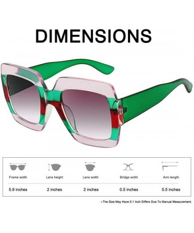 Square-Frame Designer Inspired Oversize Sunglasses for Women Brand Designer Shades - CX18T0C08C0 $13.02 Shield