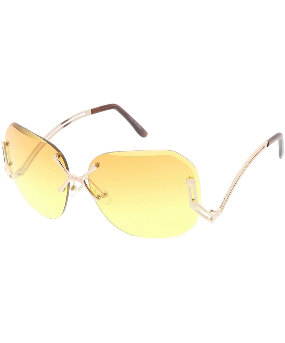 Heritage Modern "Tahiti" Wired Frame Sunglasses - Orange - C918GY0YCME $5.82 Shield