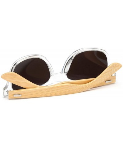 Wood Sunglasses Men Women Square Bamboo Mirror Sun Glasses Retro De Sol MasculinoHandmade - Kp1501 C6 - CH197A279AO $20.82 Sq...