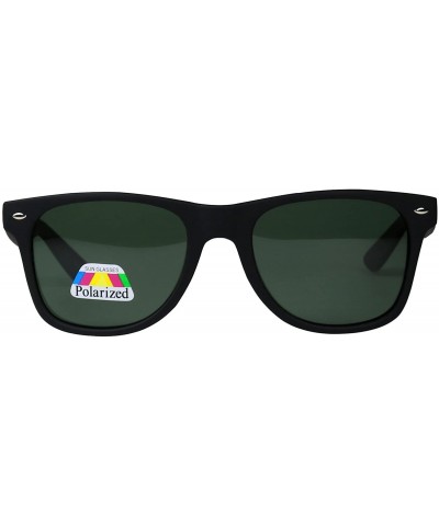 Polarized Retro 80's Classic Round Black Matte Soft Sunglasses - Matte Black Frame With Green Lens - C012GW4OST3 $8.70 Round