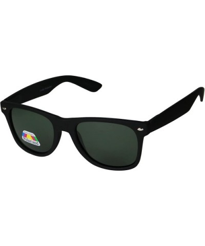 Polarized Retro 80's Classic Round Black Matte Soft Sunglasses - Matte Black Frame With Green Lens - C012GW4OST3 $8.70 Round