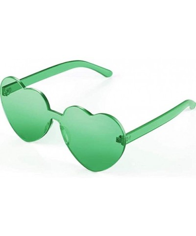 Heart Shape Sunglasses Party Sunglasses- Sunglasses Eyewear Accessory Eyewear - Green - CI1933A002R $6.01 Rimless