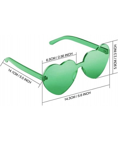 Heart Shape Sunglasses Party Sunglasses- Sunglasses Eyewear Accessory Eyewear - Green - CI1933A002R $6.01 Rimless