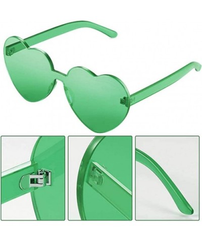 Heart Shape Sunglasses Party Sunglasses- Sunglasses Eyewear Accessory Eyewear - Green - CI1933A002R $6.01 Rimless