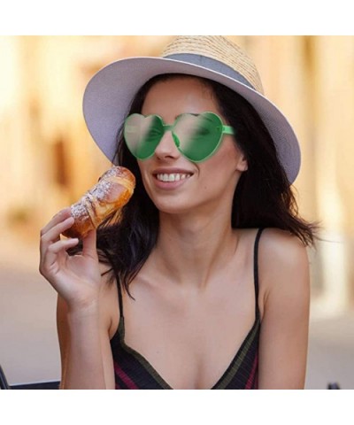 Heart Shape Sunglasses Party Sunglasses- Sunglasses Eyewear Accessory Eyewear - Green - CI1933A002R $6.01 Rimless