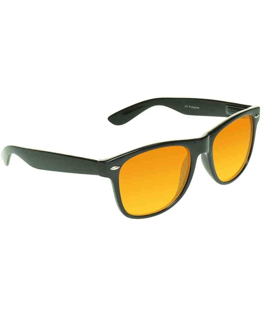 Blue Light Blocker Glasses Sleep Better Computer Screen Orange Amber - Brooklyn / Black - C3197WRQUZE $15.82 Aviator