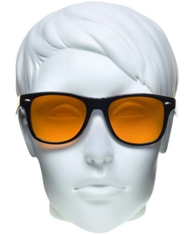 Blue Light Blocker Glasses Sleep Better Computer Screen Orange Amber - Brooklyn / Black - C3197WRQUZE $15.82 Aviator