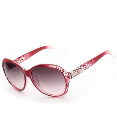 Retro Lattice Sunglasses for Women plastic Resin UV 400 Protection Sunglasses - Red a - C518SART3QW $13.01 Sport