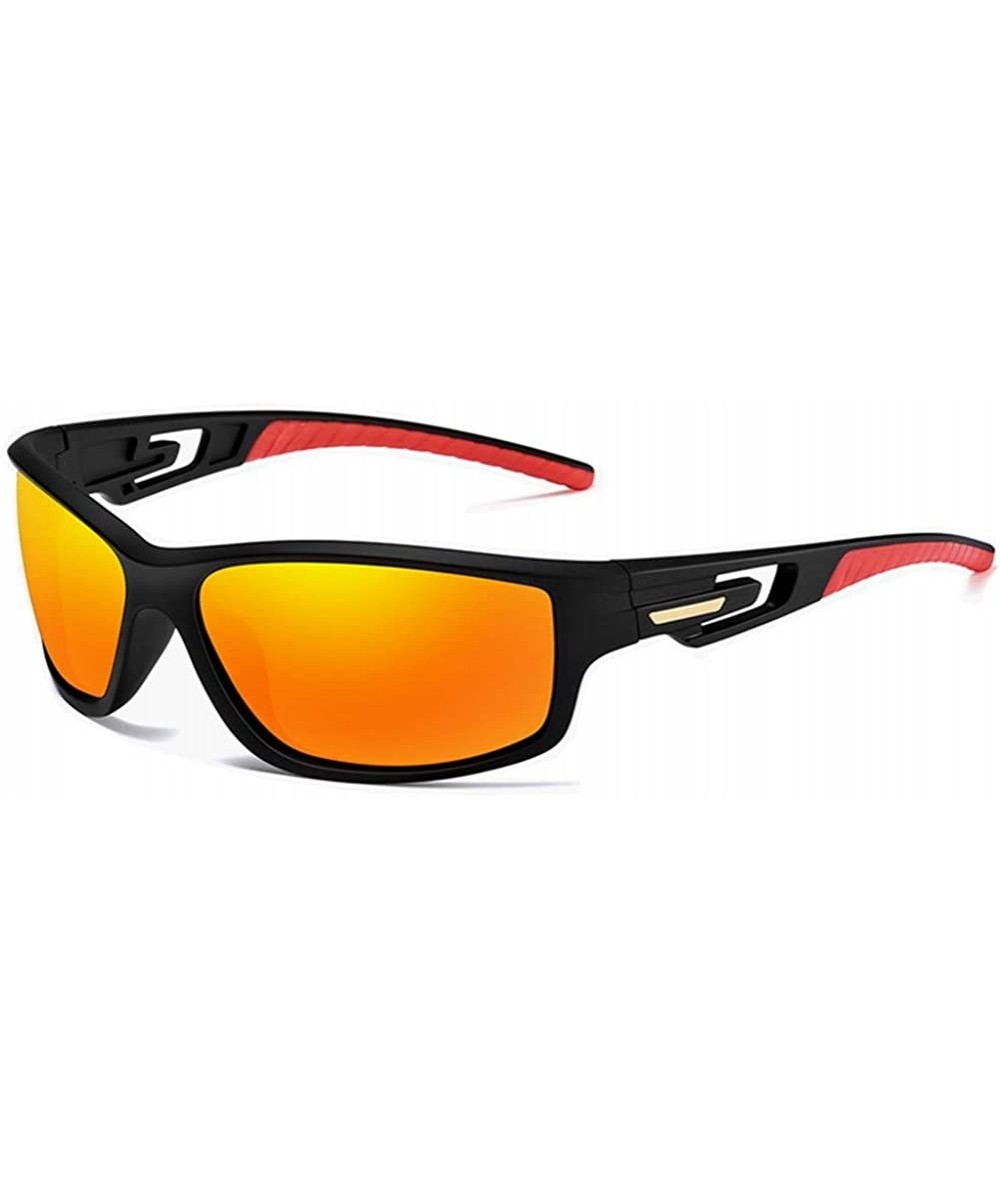 Unisex Tr90 Polarized Sports Sunglasses for Cycling Fishing Driving UV 400 - Black/Red - CX1960YW2WT $4.85 Goggle
